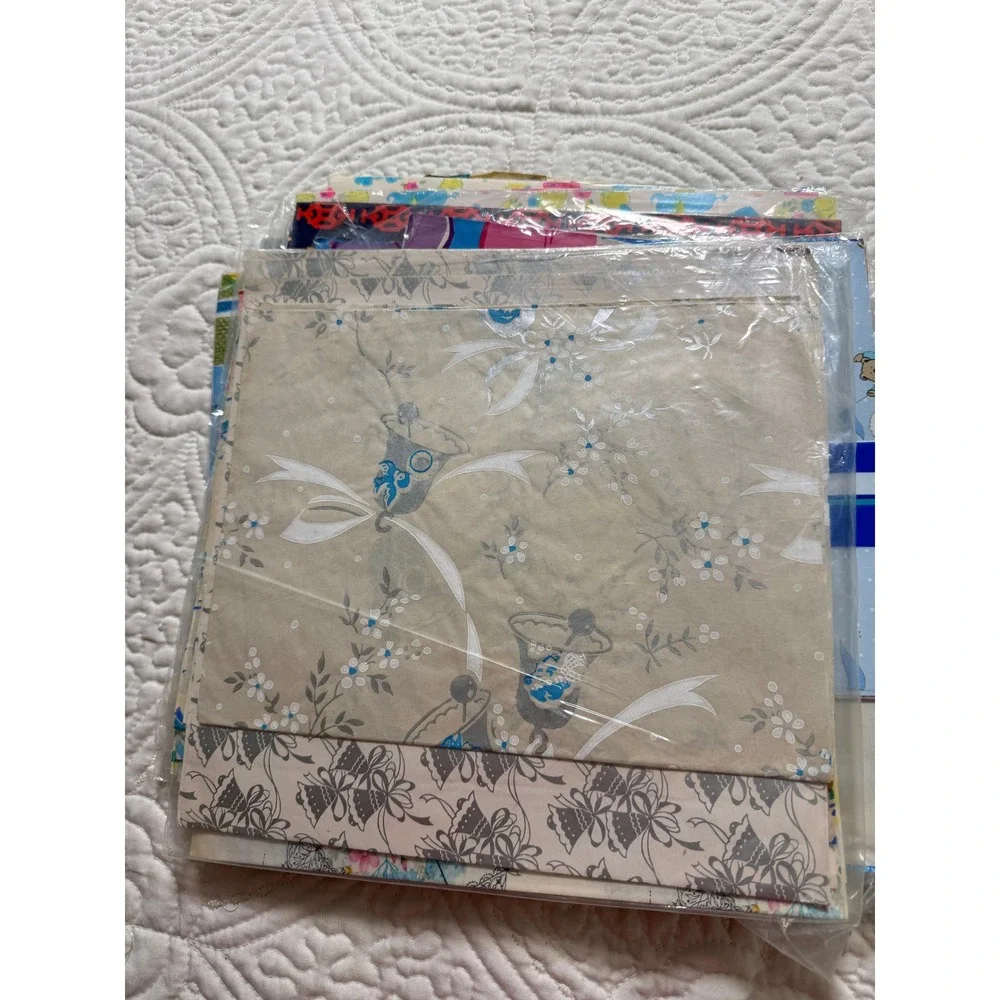 Vintage LOT of Gift Wrap‎ Sheets 10 packs Holiday, birthday, wedding, shower